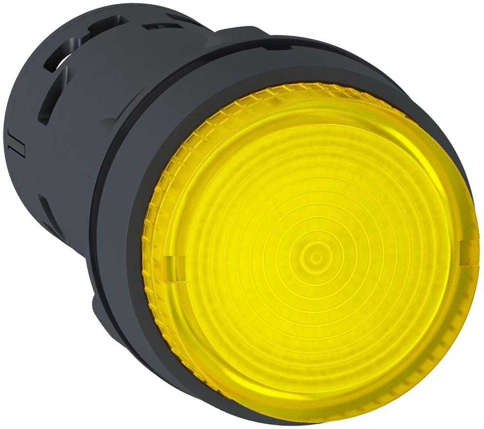 Бутон монолитен жълт 1NO светещ 24Vac/dc Ø22mm XB7 SE, SCHNEIDER ELECTRIC НИСКО НАПРЕЖЕНИЕ, XB7NW38B1