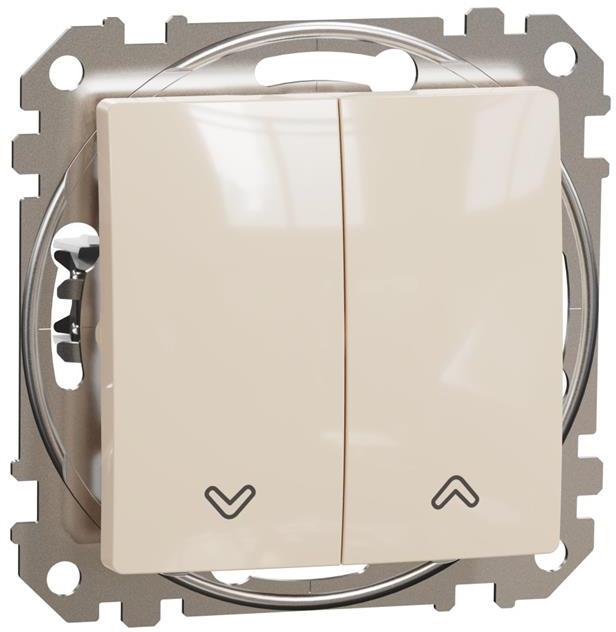 Бутон за щори цвят Крем Sedna SE, SCHNEIDER ELECTRIC, SDD112114