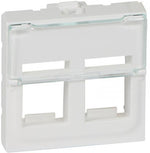 Лицев панел бял 45х45мм за 2х RJ45 Keystone, плосък прав изход Legrand, LEGRAND, 78610