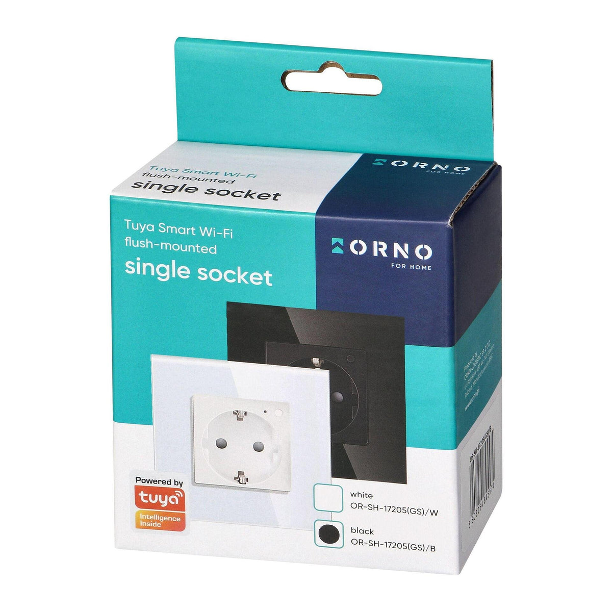 Tuya Smart Wi-Fi единичен контакт за скрит монтаж, Schuko, черен - OR-SH-17205(GS)/B, ORNO