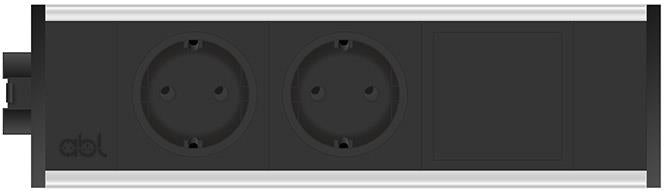 Модул Fusion 3M с 2х Шуко и 1х празен модул, цвят Черен, ABL, ABL Сърбия, 2M80F2A1