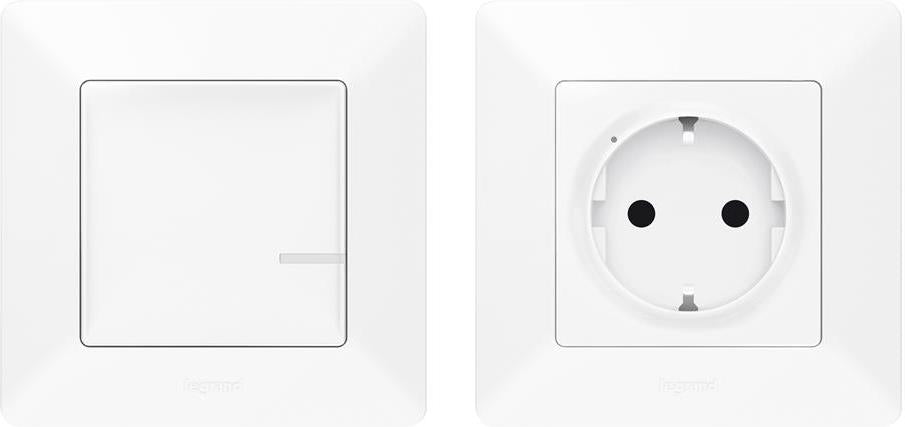 Комплект КОНТАКТ управляван от БЕЗжичен ключ Smart Valena Life Бял с рамки Legrand с Netatmo, NETATMO с LEGRAND & BTICINO, 752154