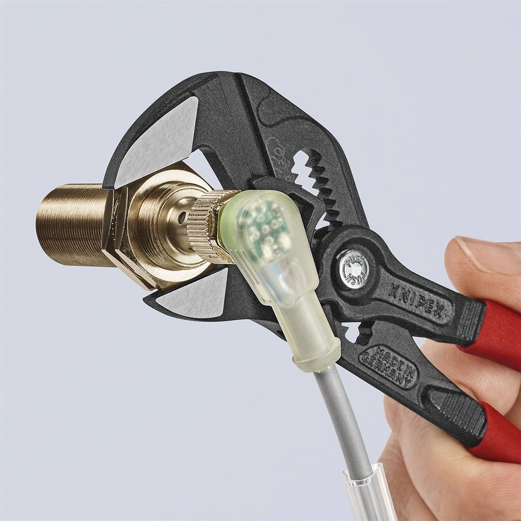 Клещи раздвижени, червена ръкохватка 180мм, Knipex - K8601180