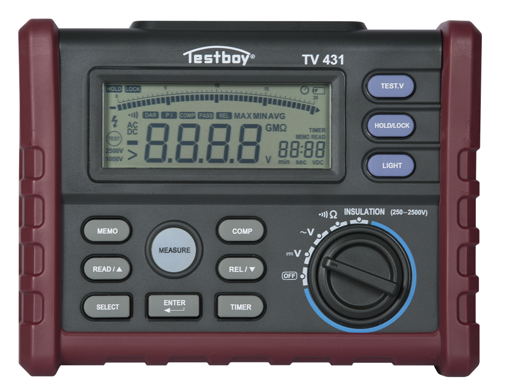 Тестер за кабелна изолация CAT III 1000Vdc, 0.01MΩ...100GΩ, LCD и звук, Testboy TV 431, TESTBOY, 4028532214319