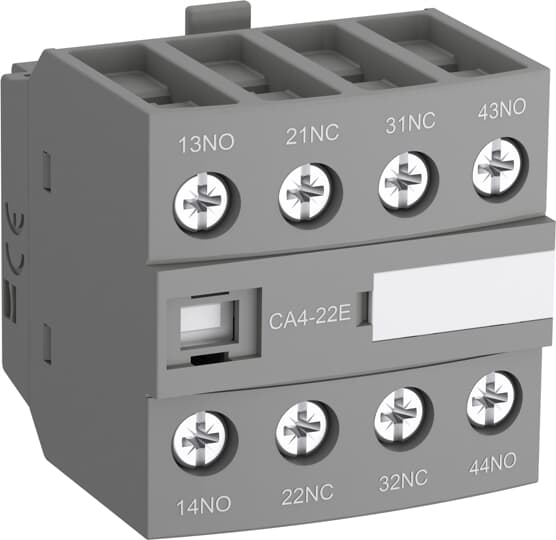 Помощен контакт с 2NO+2NC /CA4-22N/ за контактори NF09...96 за челен монтаж ABB, 1SBN010140R1222