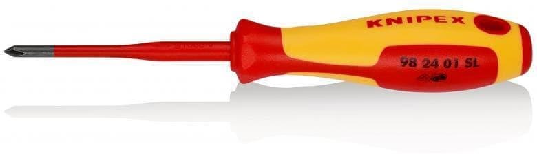 Отвертка PH 1 Slim, VDE 1000V жълто-червена ръкохватка 187мм, Knipex - K982401SL