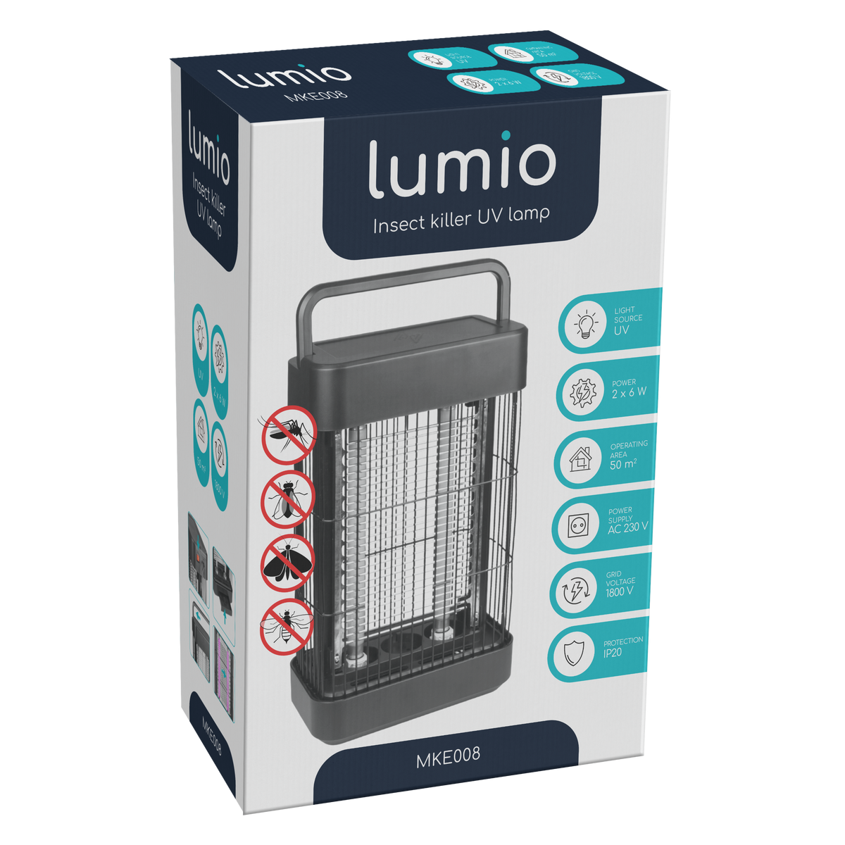 UV лампа против комари и насекоми Lumio MKE008 – 2×6W, до 50 м²