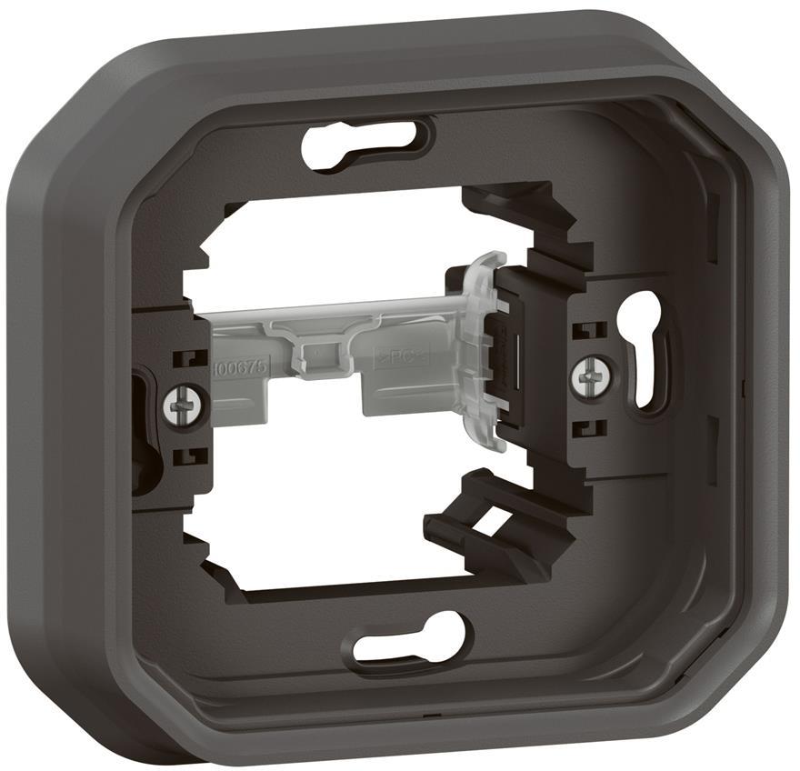 Рамка за скрит монтаж със скоби цвят Антрацит IP55 Plexo New Legrand, LEGRAND, 69609L