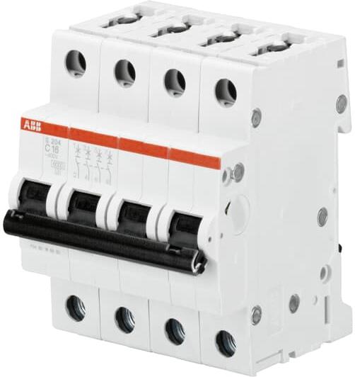 Автоматичен прекъсвач S204 4P 16A крива С 6kA ABB, 2CDS254001R0164
