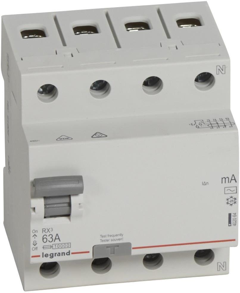 ДТЗ 4P 63A 100mА серия RX3 ID тип AC Legrand, LEGRAND НИСКО НАПРЕЖЕНИЕ, 402068