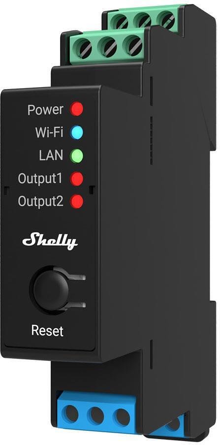 Импулсно Smart реле 2х On/Off 16A (25A) за DIN монтаж Shelly PRO 2 - 268025