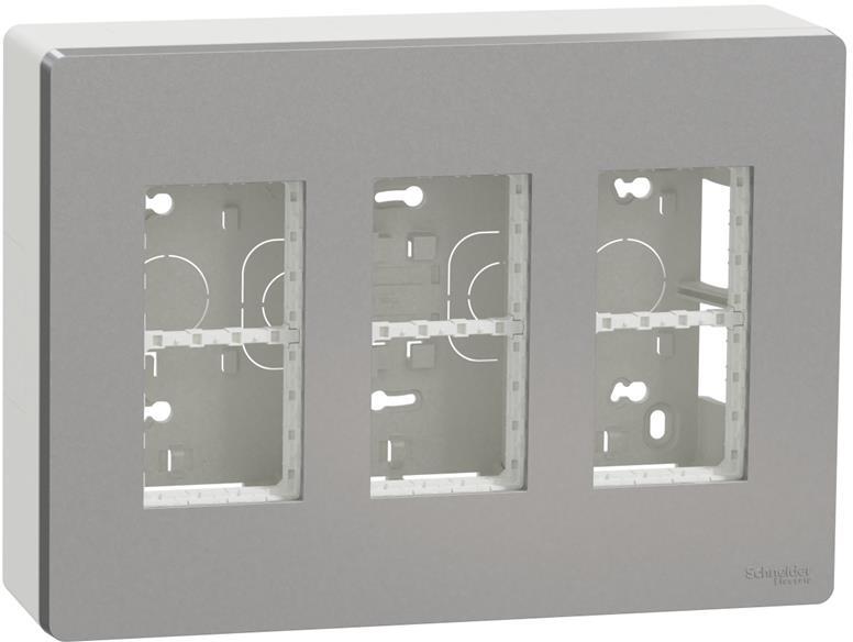Моноблок за открит монтаж 3x4 мод. цвят Алуминий Unica System+ SE, SCHNEIDER ELECTRIC, NU123430