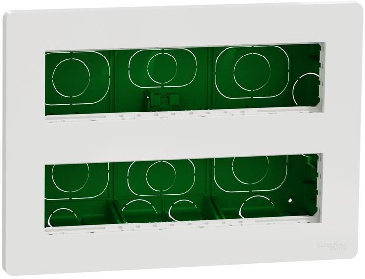 Моноблок за скрит монтаж 2x8 мод. Антибактериален Unica System+ SE, SCHNEIDER ELECTRIC, NU171820
