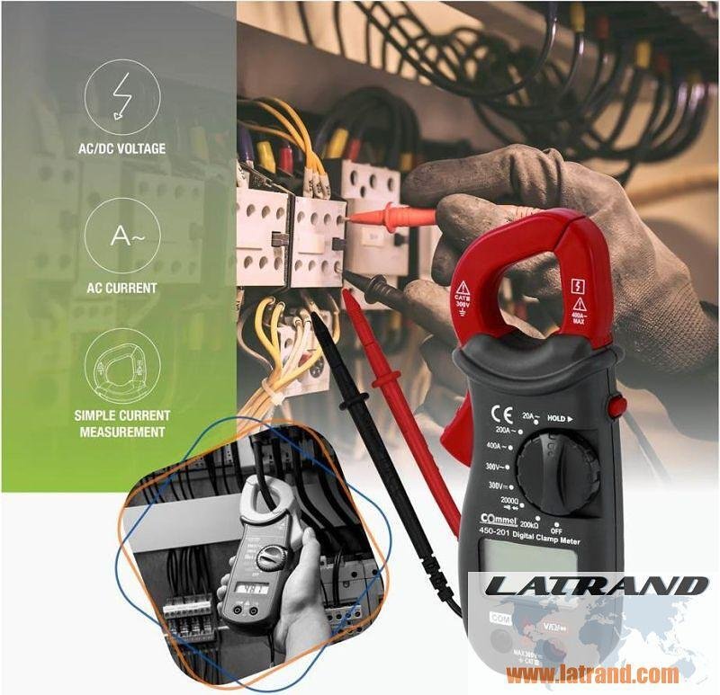 Дигитални амперклещи AC/DC 300V, 200Ohm, AC 20-400A кат.III до 300V Commel - C450-201