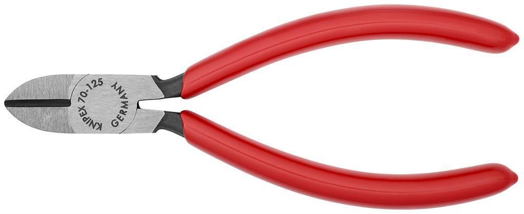 Клещи диагонални резачки, червена ръкохватка 125мм, Knipex - K7001125