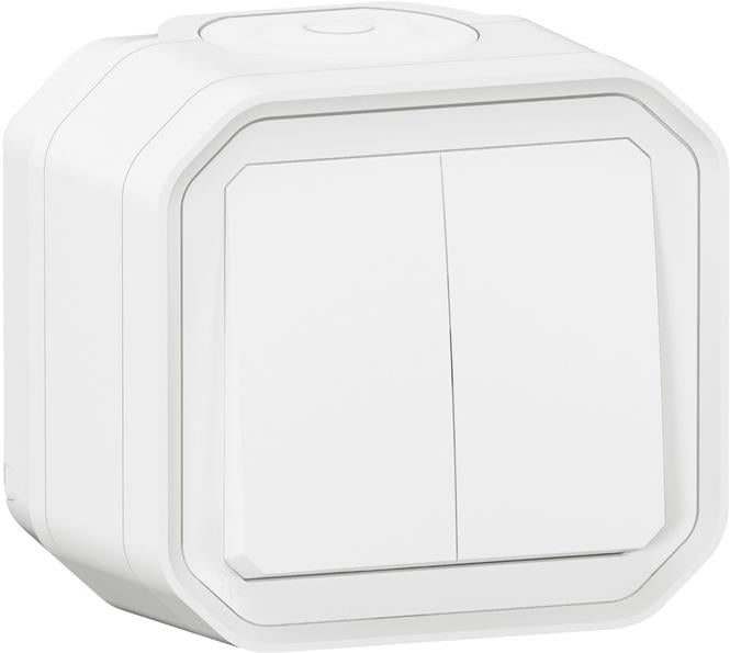 Сериен ключ/бутон моноблок за открит монтаж цвят Бял IP55 Plexo New Legrand, LEGRAND, 69755L