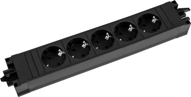 Модул STEP BASE с 5х Шуко, цвят Черен, Bachmann, BACHMANN, B906.18821