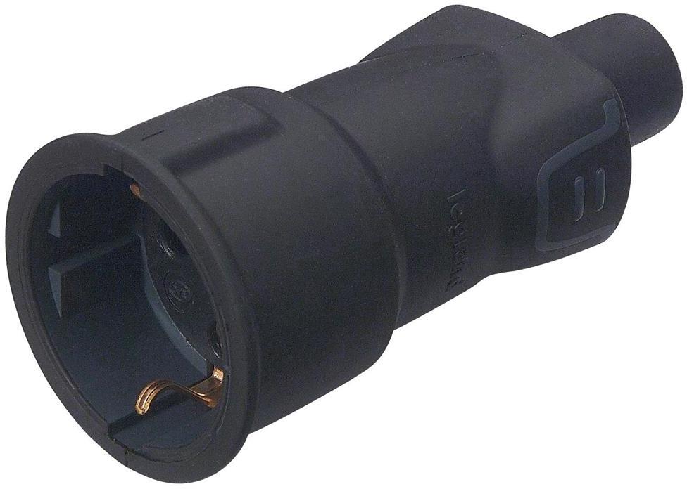 Куплунг черен 2P+Т 16A ІР44 250V гумиран Legrand, LEGRAND, 50197