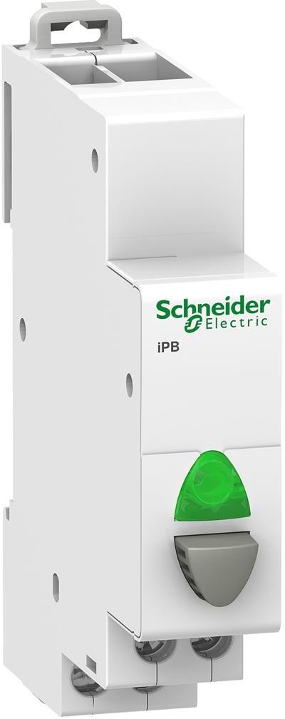 Модулен бутон единичен Acti 9 iPB 1NO сив/зелен индикатор SE, SCHNEIDER ELECTRIC НИСКО НАПРЕЖЕНИЕ, A9E18036