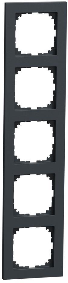 Рамка 5х цвят Антрацит, M-Pure System M Merten SE, SCHNEIDER ELECTRIC, MEG4050-3614
