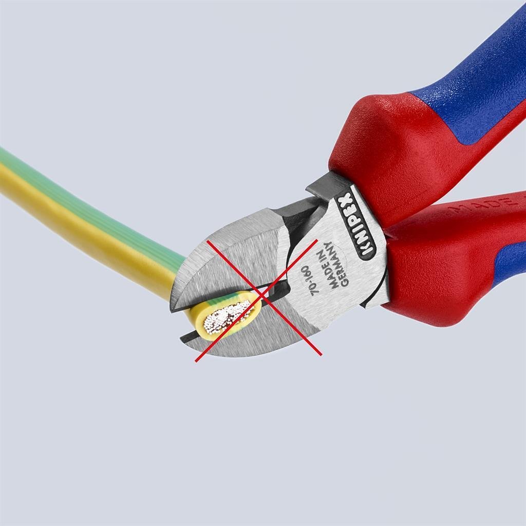 Клещи диагонални резачки, синьо-червена ръкохватка 160мм, Knipex - K7002160