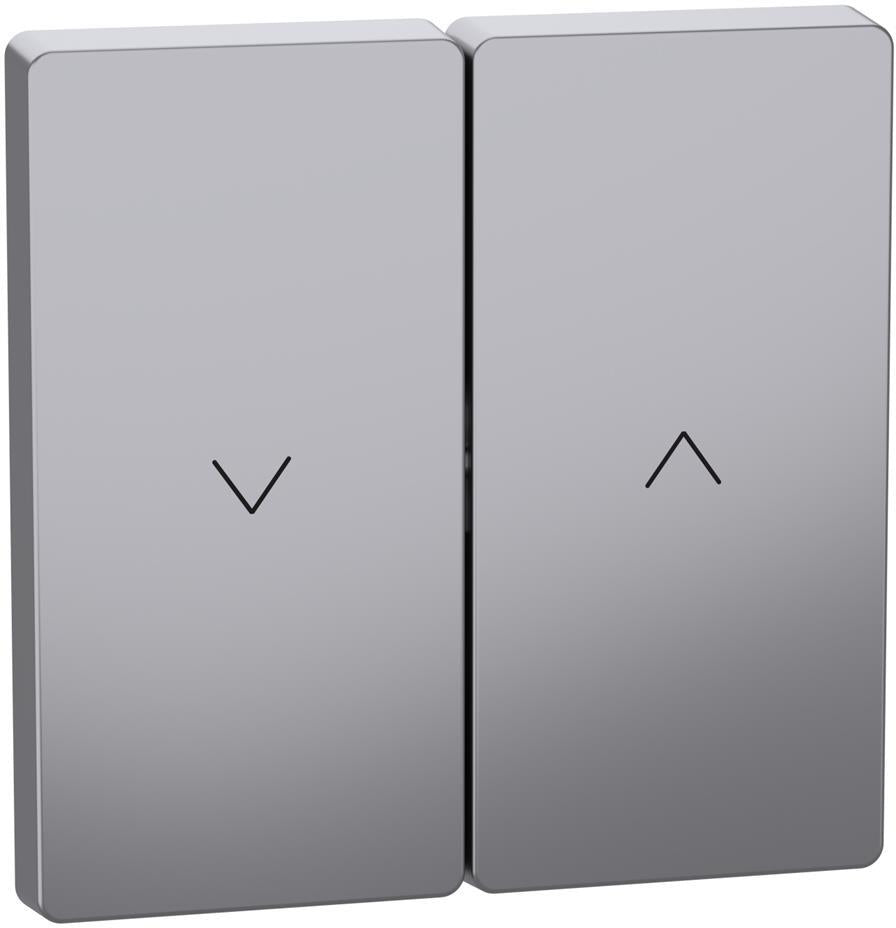 Лицев панел за ключ/бутон за щори цвят Неръждаема стомана System Design Merten SE, SCHNEIDER ELECTRIC, MEG3855-6036