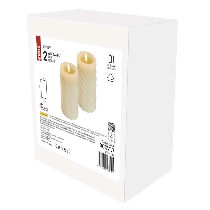 Декорация свещ 17х7.5см LED топла светлина 2 бр. IP20 с батерии CANDLES EMOS - DCCV17