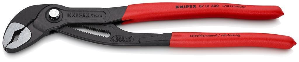 Клещи раздвижени Cobra, червена ръкохватка 300мм, Knipex - K8701300