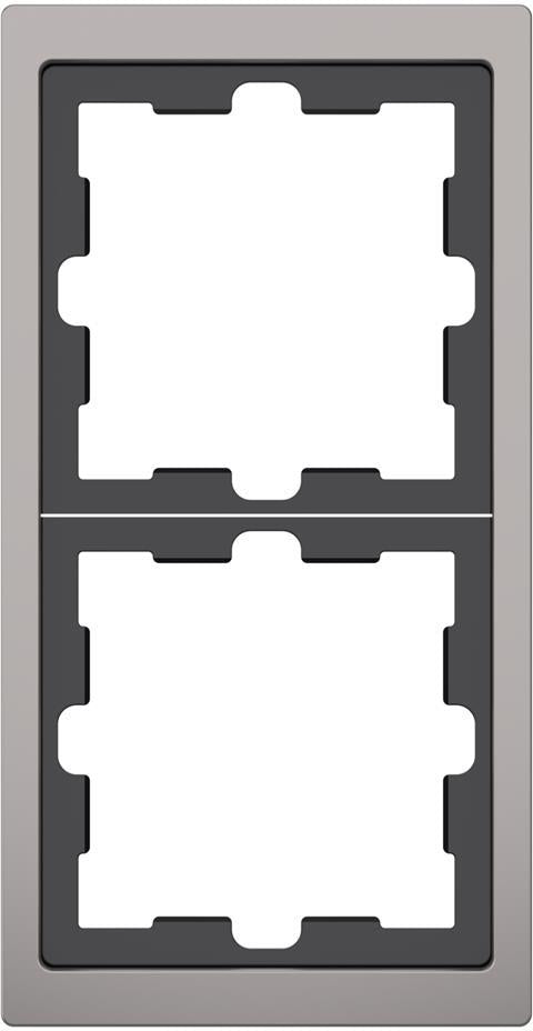 Рамка 2х цвят Никел System Design Merten SE, SCHNEIDER ELECTRIC, MEG4020-6550