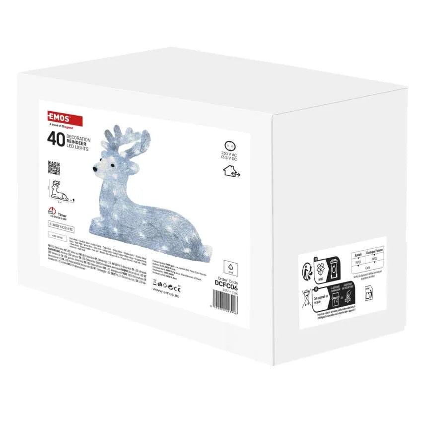 Декорация еленче 31x14x27см LED студена светлина IP44 с таймер FIGURES EMOS, DCFC06