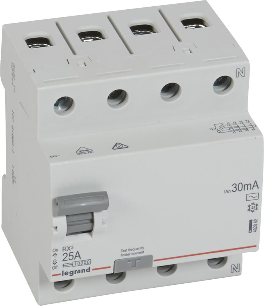 ДТЗ 4P 25А 30mА серия RX3 ID тип AC Legrand, LEGRAND НИСКО НАПРЕЖЕНИЕ, 402062
