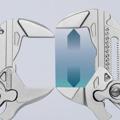 Клещи раздвижени, хромирани, червена ръкохватка 300мм, Knipex - K8603300