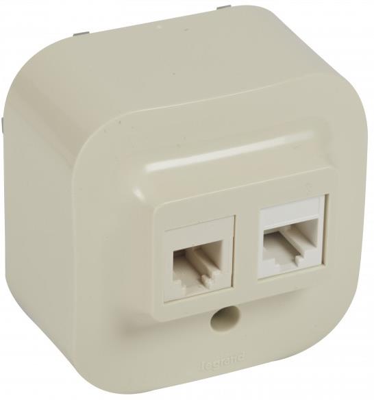 Розетка RJ11+RJ45 cat.5e IP21 открит монтаж цвят Крем Forix Legrand, LEGRAND, 782451