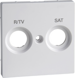 Лицев панел за TV+SAT антибактериален цвят Активно бял System M  Merten SE /до изчерпване/, SCHNEIDER ELECTRIC, MTN299825