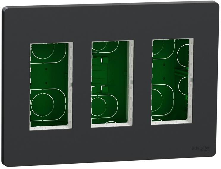 Моноблок за скрит монтаж 3x4 мод. цвят Антрацит Unica System+ SE, SCHNEIDER ELECTRIC, NU173454