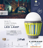 Мултифункционална LED лампа 1W 180 lm с акумулатор 2,0 Ah, РЕЖИМ ПРОТИВ КОМАРИ, зареждане през USB, IPХ6 Commel - C401-711