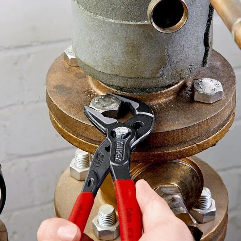 Клещи раздвижени Cobra ES, червена ръкохватка 250мм, Knipex - K8751250