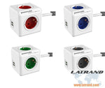Разклонител PowerCube 4 гнезда с 1.5 метра кабел и 2х USB 1402BL, Allocacoc
