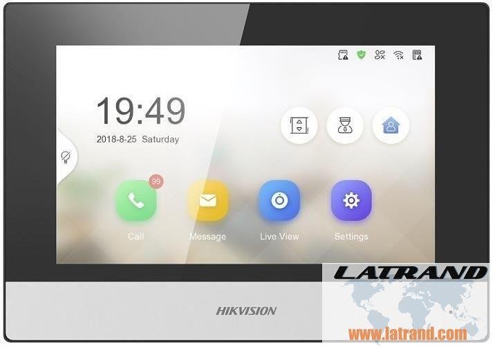 Видео дисплей 7" TFT сензорен, Wi-Fi, IP система, Hikvision - DS-KH6320-WTE1