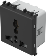Контакт мулти стандарт 2P+E 13A 2 мод. цвят Черен мат Modul TEM, VM55SB