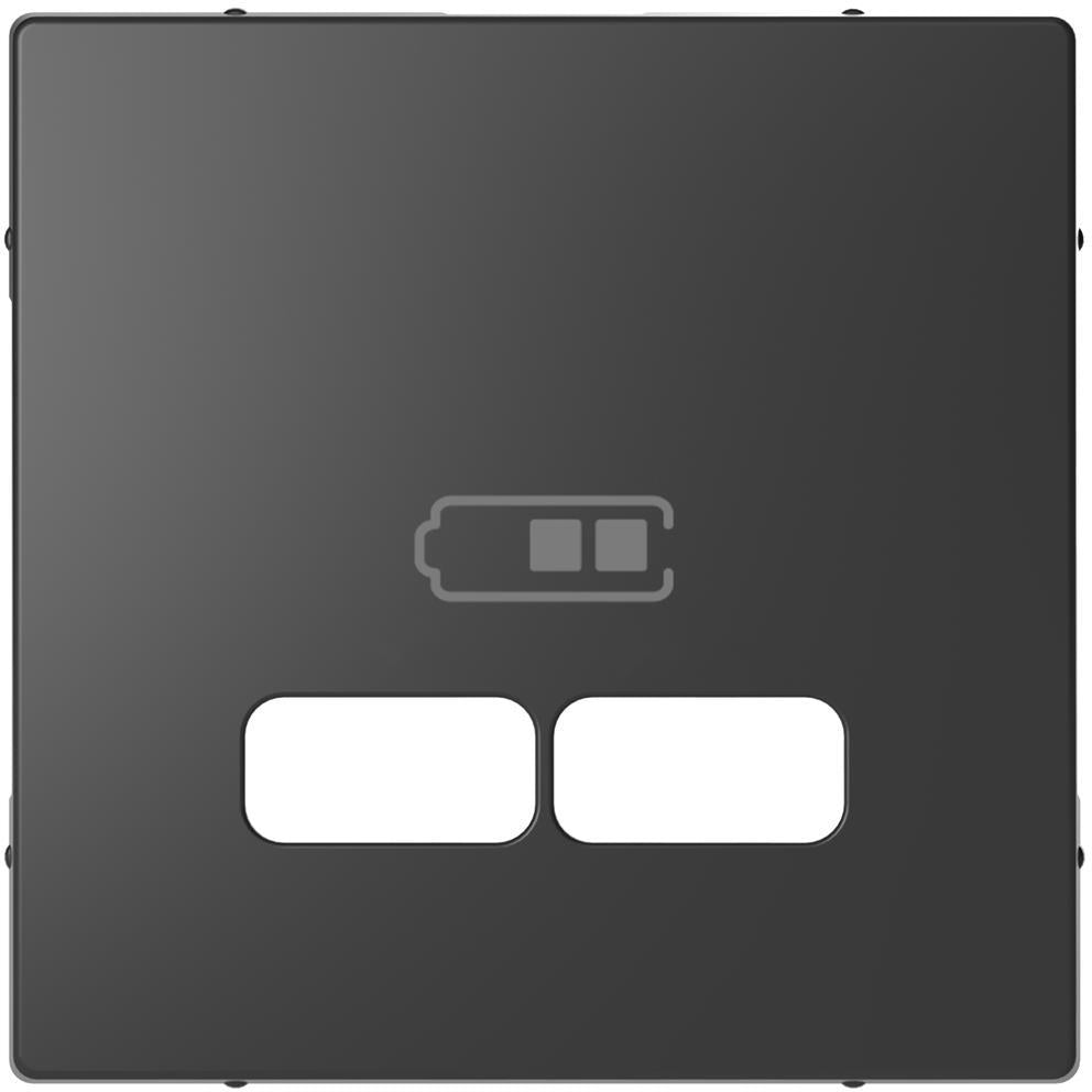Лицев панел за 2xUSB цвят Антрацит System Design Merten SE, SCHNEIDER ELECTRIC, MEG4367-6034