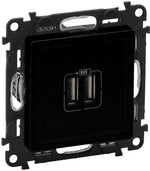 Розетка 2хUSB за зареждане тип A 2.4A 12W цвят Черен Valena Life Legrand, LEGRAND, 756312