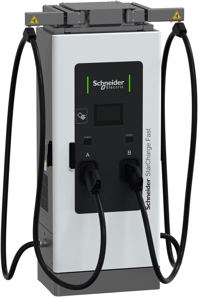 Зарядна станция StarCharge Fast DC 60kW, 3x400VAC+N 3x100A, с кабели 2х CCS, IP55 IK10, RFID Ethernet 4G, SE, Зарядни станции за електромобили, EVD2S60TBB