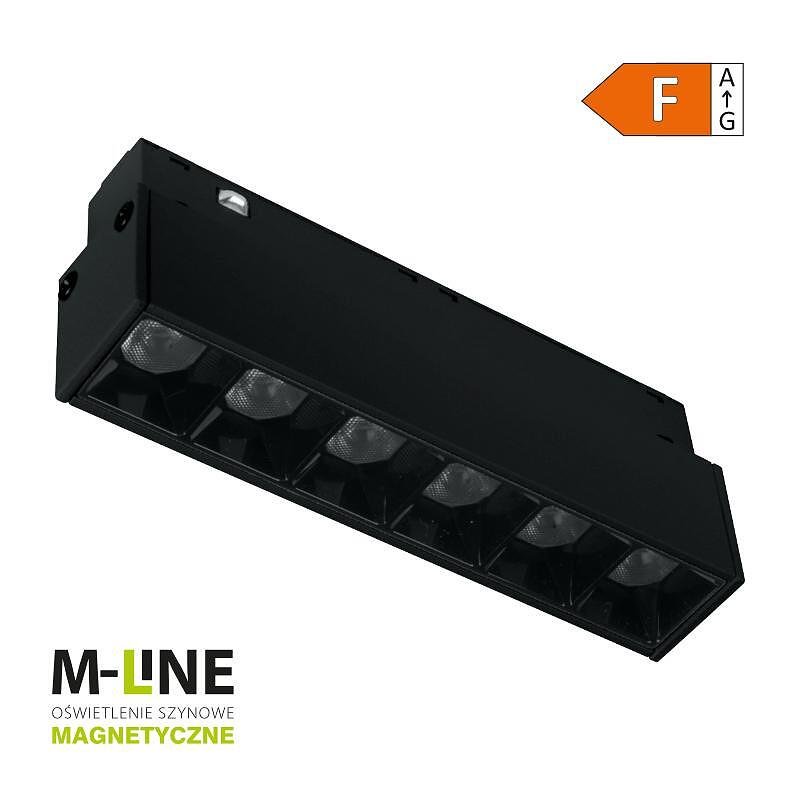 Линейна магнитна лампа за релсова система M-LINE, черна, 6 W, 480 lm, 4000 K, DPM, MTL-SPL-6W-B