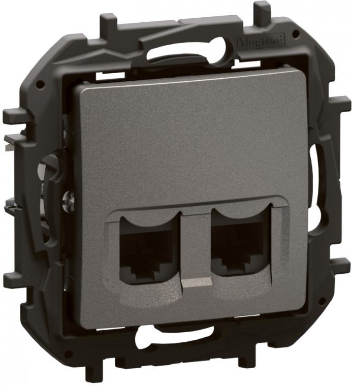 Розетка 2xRJ45 cat.5e UTP цвят Сив Niloe New Legrand, LEGRAND, NP4331MG