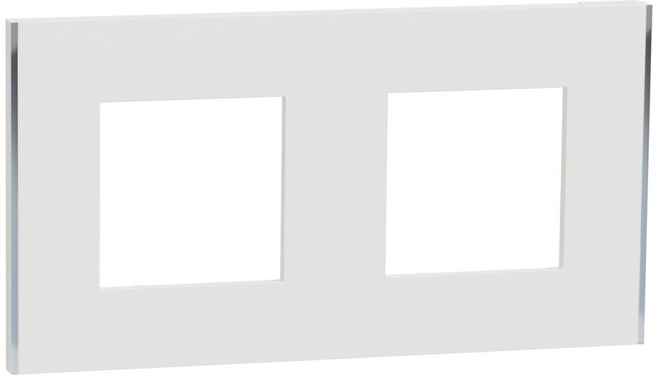 Лицева рамка 2х цвят Бял/Сребро Unica Déco SE, SCHNEIDER ELECTRIC, NU600440