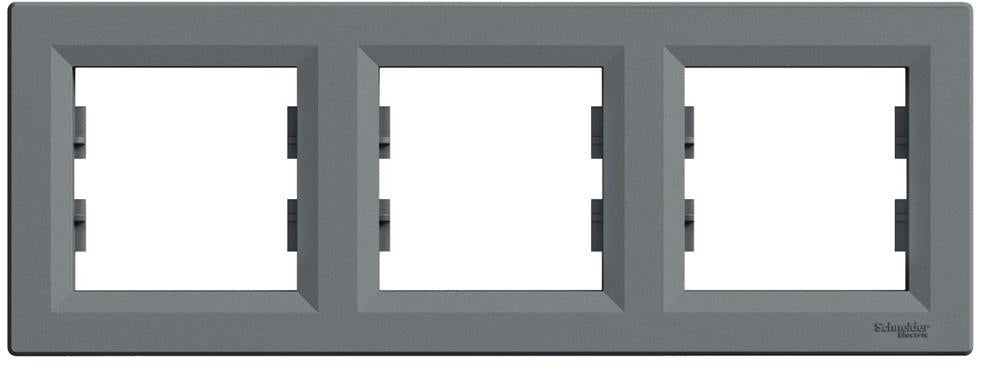 Рамка 3х цвят Стомана Asfora SE, SCHNEIDER ELECTRIC, EPH5800362