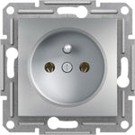 Контакт френски стандарт 16A цвят Алуминий Asfora SE, SCHNEIDER ELECTRIC, EPH2800161