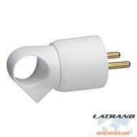 Щепсел бял 2P+T 16A френски с ринг - 50420
