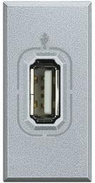 Розетка USB 1 мод. (само за данни) цвят Алуминий Axolute Bticino, BTICINO, HC4285